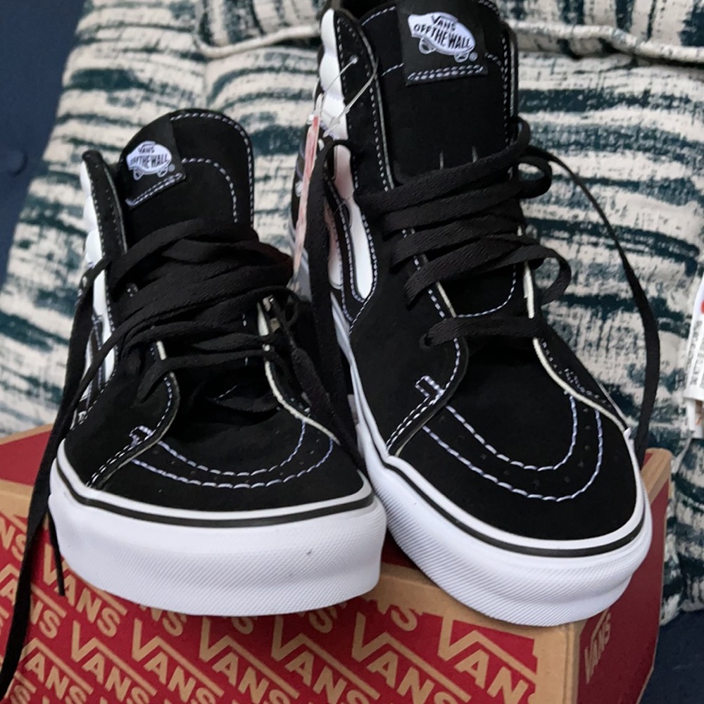 Vans Sk8-Hi Flame Black/White MENS - Picture 9 of 16